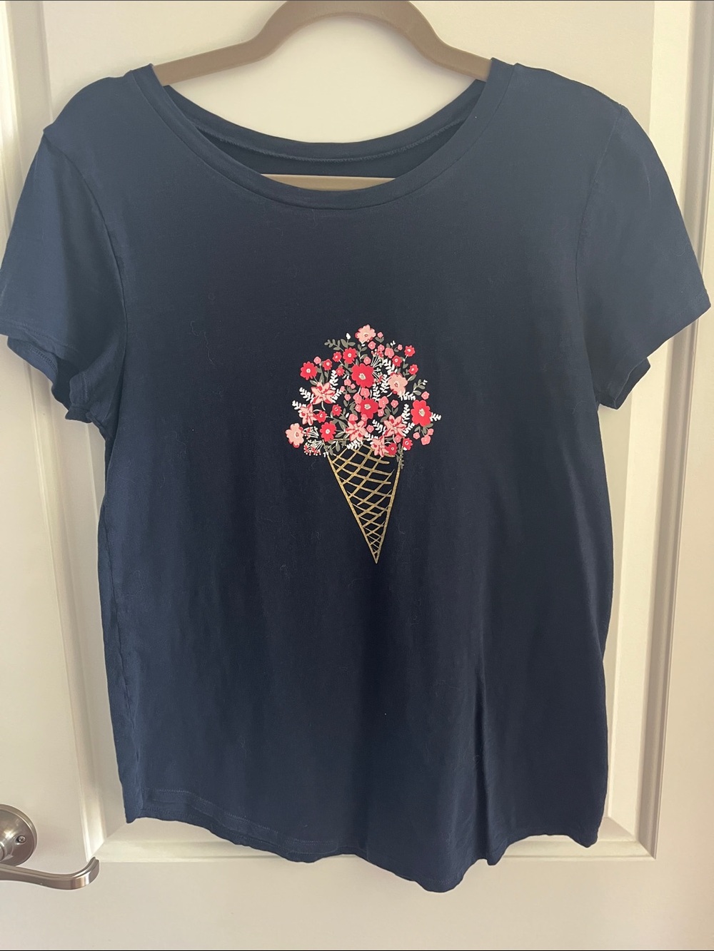 LOFT Navy Floral Ice Cream Cone Graphic Tee - Women
